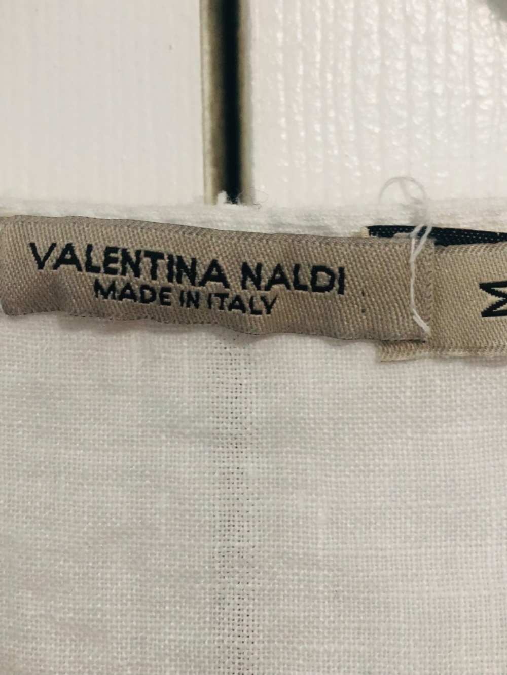 Valentina Naldi White Boho Linen Blend Mini Dress Made In Italy Size Medium - Picture 9 of 11